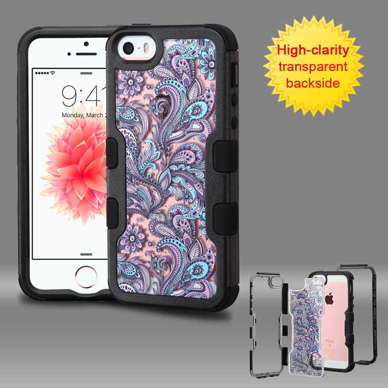 mobiletech-iphone5-mybat-Natural-Black-Frame-Transparent-Purple-European-Flowers-PC-Back-Black-TUFF-Vivid-Hybrid-Protector-Cover
